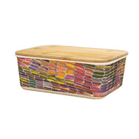 Utopia Aboriginal Art Bamboo Lunch Box - Anaty (Desert Yam)