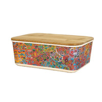 Utopia Aboriginal Art Bamboo Lunch Box - Bush Medicine