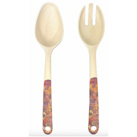 Utopia Aboriginal Art Bamboo Salad Servers - Spinifex