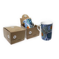 Bunabiri Aboriginal Art Boxed China Mug - Colours of the Reef