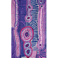 Aboriginal Art Handmade (8'x 5') Wool Rug (Chainstitched) (152cm x 244cm) - Two Dogs Dreaming