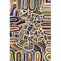 Aboriginal Art Handmade (8'x 5') Wool Rug (Chainstitched) (244cm x 152cm) - My Place