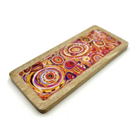 Better World Aboriginal Art Wooden Tray (31cm x 13cm)  - Ramindjeri (Water Dreaming)