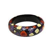 Iwantja Aboriginal Art Lacquered Bangle by Susie Prince (Thin - 2cm)