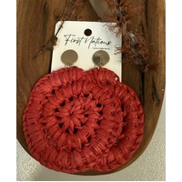 First Nations Fashionista - Handmade Aboriginal Art Red Woven Earrings (Red with studback)