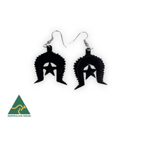 Torres Strait Island Handmade Dhari Earrings - Black