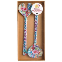 Warlukurlangu Aboriginal Art Melamine Salad Servers - Mina Mina Dreaming (Blue)