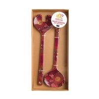 Warlukurlangu Aboriginal Art Melamine Salad Servers - Emu Dreaming