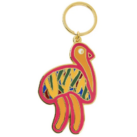 the Torch Aboriginal Art Enamel Keyring - Emu (Orange)