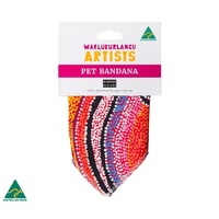 Warlukurlangu Aboriginal Art Cotton Pet Bandana - Fire Dreaming