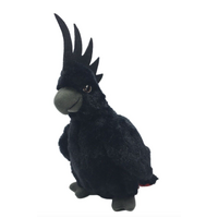 Plush Toy - Small Black Cockatoo (RED TAILED) (25cm)