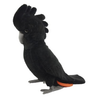 Dinki Di Plush Toy - BLACK COCKATOO (RED TAILED) 35CM L