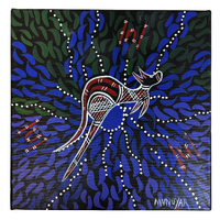 David Miller Aboriginal Art/Painting Stretched Canvas (30cm x 30cm) - Kangaroo Dreaming (2)