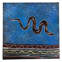 David Miller Aboriginal Art/Painting Stretched Canvas (30cm x 30cm) - Snake Dreaming (1)