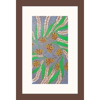 Framed Aboriginal Art Print (20cm x 30cm) - Bush Flowers