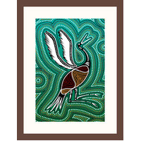 Framed Aboriginal Art Print (30cm x 40cm) - Brolga