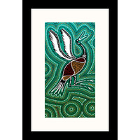 Framed Aboriginal Art Print (30cm x 40cm) - Brolga