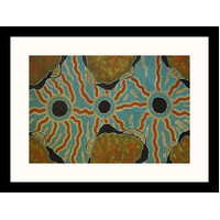 Framed Aboriginal Art Print [40cm x 30cm] - Coopa Basin