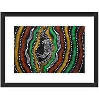 Framed Aboriginal Art Print [40cm x 30cm] - Bohra the Kangaroo