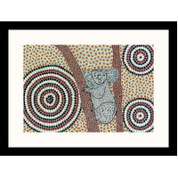 Framed Aboriginal Art Print [30cm x 40cm] - Koobor the Koala