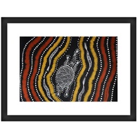 Framed Aboriginal Art Print [40cm x 30cm] - Wayamba the Turtle