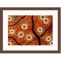 Framed Aboriginal Art Print (30cm x 40cm) - Campsites 