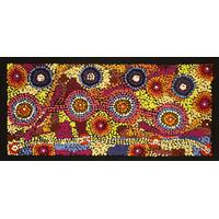 Iwiri Aboriginal Art - UNstretched Canvas (580mm x 290mm) - Walka