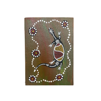 Handpainted Aboriginal Art Canvas Board (5x7) - Oola the Lizard