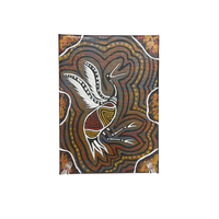 Handpainted Aboriginal Art Stretched Canvas (5x7)(18cm x 15cm) - Brolga