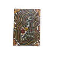 Handpainted Aboriginal Art Stretched Canvas (5x7)(18cm x 15cm) - Dinewan the Emu