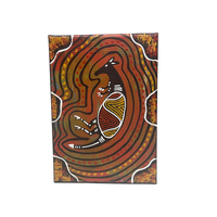 Handpainted Aboriginal Art Stretched Canvas (5x7)(18cm x 15cm) - Bohra the Kangaroo