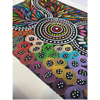 Raintree Aboriginal Art UNStretched Canvas [50cm x 40cm) - Bush Tucker, Bush Medicine Leaves