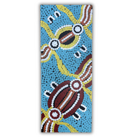 Stephen Hogarth Aboriginal Art Stretched Canvas (40cm x 102cm) - Untitled