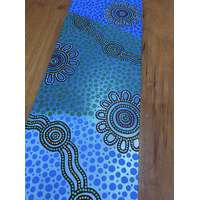 Stephen Hogarth Aboriginal Art Stretched Canvas (40cm x 122cm) - Places To Go