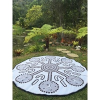 Aboriginal Recycled Mat - 2.7m Round - Honey Ants