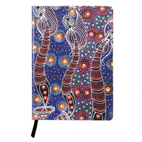 Utopia Aboriginal Art PU Leather A5 Ruled Journal - Dreamtime Sisters