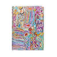 Warlurkurlangu Aboriginal Art Lined & Blank A5 Journal - Mina Mina Dreaming (Blue)