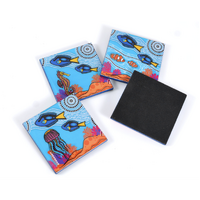 Diwana Dreaming Resin Coaster Set (4) - Blue Tang Serenade