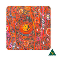 Utopia Aboriginal Art Neoprene Single Coaster - Awelye (Women's Ceremony)