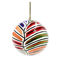 Better World Aboriginal Art Lacquered Xmas Ball Decoration - Mina Mina