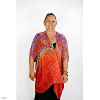 Saretta Aboriginal Art Cotton Kaftan - Piriraal (Strength)