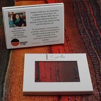 Saretta Aboriginal Art Hand-Made Pure Silk Giftboxed Scarf (180cm x 50cm) - Borii Parai (Songlines Country