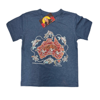 Children's Aboriginal Design T-Shirt - Balance Of Nature [Blue Marle]