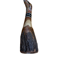 Eucalyptus (Ironbark) Handpainted Didgeridoo (1.15m) - Flared End with Lizard (Orange)