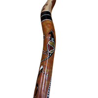 Eucalyptus (Ironbark) Handpainted Didgeridoo (1.30m) - Flared End with Kangaroo (Red)