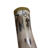 Eucalyptus (Ironbark) Handpainted Didgeridoo (1.37m) - Flared End with Emu (Orange)