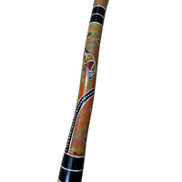 Eucalyptus (Boxwood) handpainted Didgeridoo (1.05M) Emu (Orange/Green)