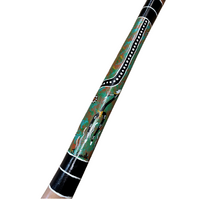 Eucalyptus (Boxwood) handpainted Didgeridoo (1.1M) Brolga (Orange/Green)