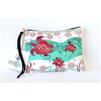 Muralappi Journey Recycled Cotton Canvas Utility Pouch (22cm x 17cm) - Reef Turtle Journey