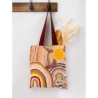 Aboriginal Art Polyester Blend Tote Bag (45cm x 53cm) - Journeys in the Sun